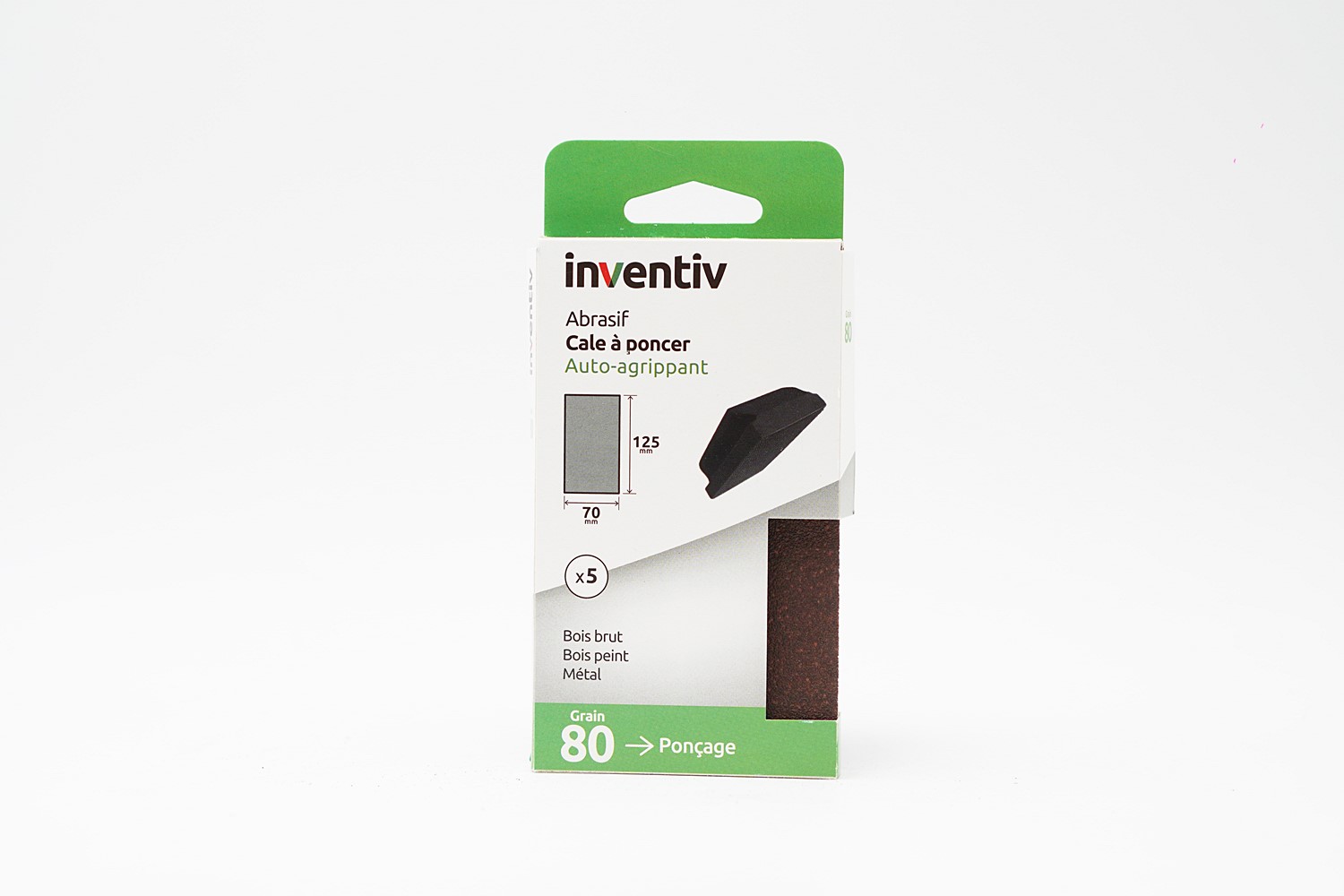 5 patins 70x125mm grains 80 - INVENTIV